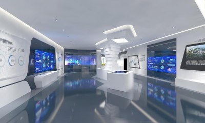 现代企业科技园展厅3D模型下载